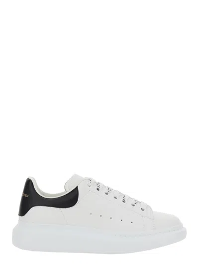 Alexander Mcqueen White And Black Low-top Sneakers With Chunky Sole And Contrasting Heel Tab In Leather Man