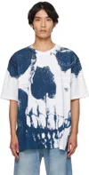 Alexander Mcqueen White & Blue Exploded Skull T-shirt