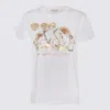 ALEXANDER MCQUEEN WHITE AND GOLD-TONE COTTON T-SHIRT