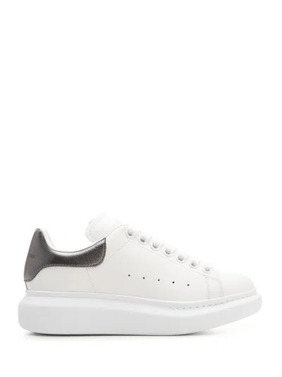 Alexander Mcqueen White And Silver Oversize Sneakers In White/blk Pearl