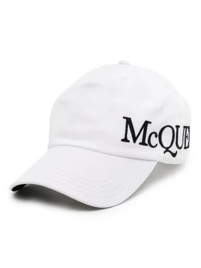 Alexander Mcqueen Logo-embroidered Cotton Cap In White