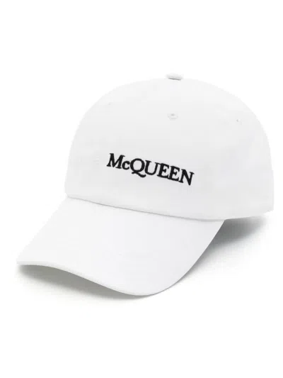 Alexander Mcqueen White Baseball Hat With Mcqueen Signature