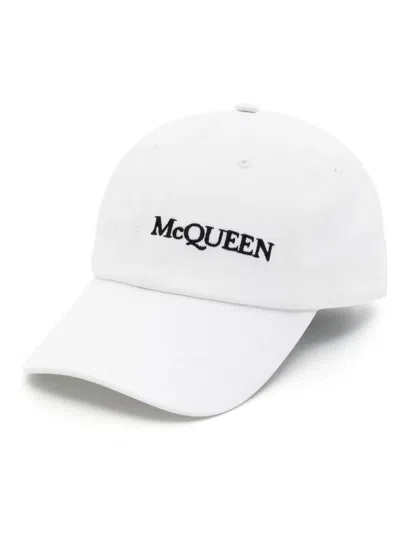Alexander Mcqueen Logo-embroidered Cotton Cap In White