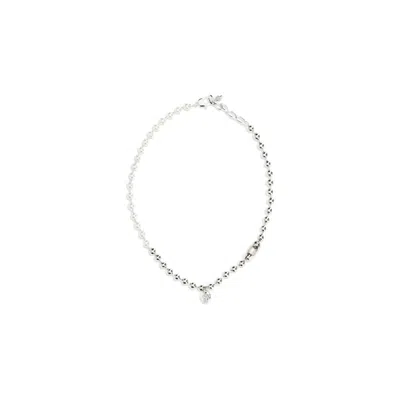 Alexander Mcqueen White Brass Necklace In Metallic