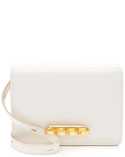 Alexander Mcqueen White Calfskin Four-ring Shoulder Bag (authentic Pre-loved)