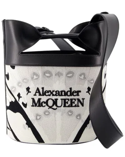 ALEXANDER MCQUEEN ALEXANDER MCQUEEN WHITE CALFSKIN LEATHER THE BUCKET BOW CROSSBODY