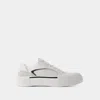 Alexander Mcqueen White Canvas And Leather Plimsoll Sneakers