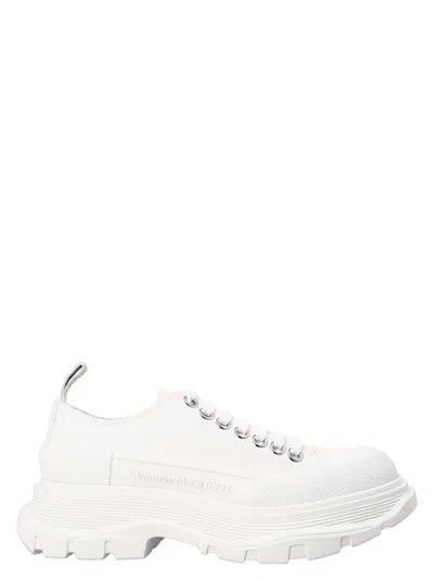 ALEXANDER MCQUEEN WHITE CANVAS SACK SNEAKERS