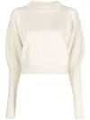 Alexander Mcqueen Cropped Wool-cashmere Jumper In Off White