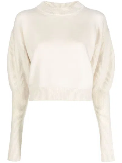 Alexander Mcqueen Cropped Wool-cashmere Jumper In White