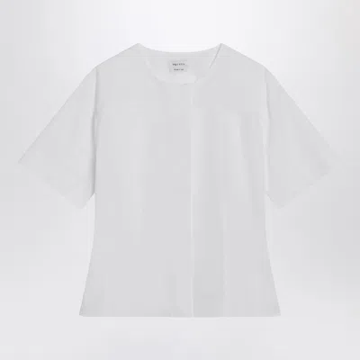 Alexander Mcqueen White Corset Shirt In Poplin In Gray