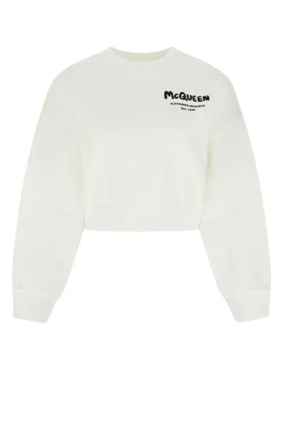 Alexander Mcqueen White Cotton Blend Sweatshirt