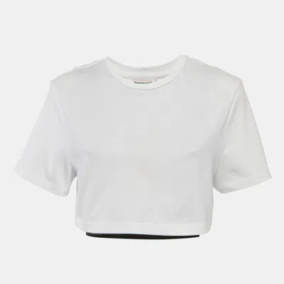 Pre-owned Alexander Mcqueen White Cotton Bustier Crop Top S