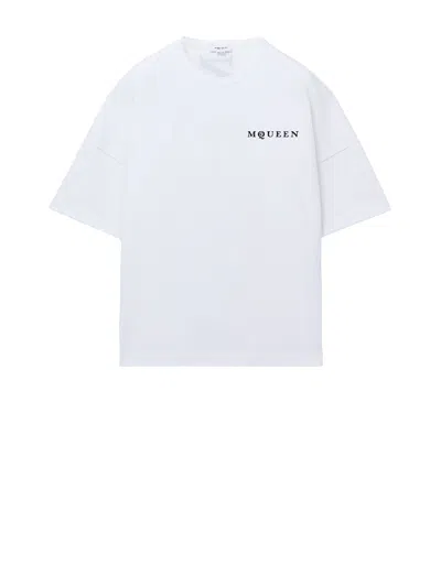 ALEXANDER MCQUEEN ALEXANDER MCQUEEN WHITE COTTON CLOTHING T-SHIRTS