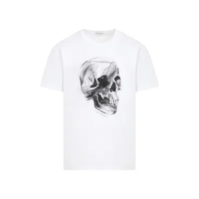 Alexander Mcqueen White Cotton Dragonfly Skull T-shirt
