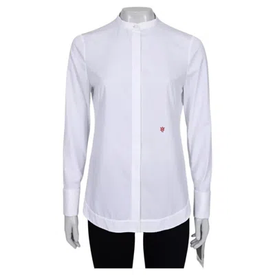 Pre-owned Alexander Mcqueen White Cotton Embroidered Logo Shirt - S