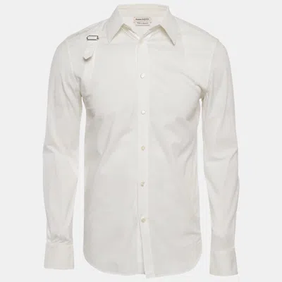 Pre-owned Alexander Mcqueen White Cotton Harness Detail Shirt S
