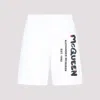 Alexander Mcqueen Graffiti-print Cotton Track Shorts In White