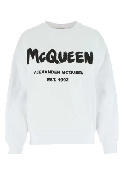 Alexander Mcqueen White Cotton Oversize Sweatshirt