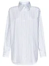 Alexander Mcqueen Stripe Skull Embroidered Button Down Shirt