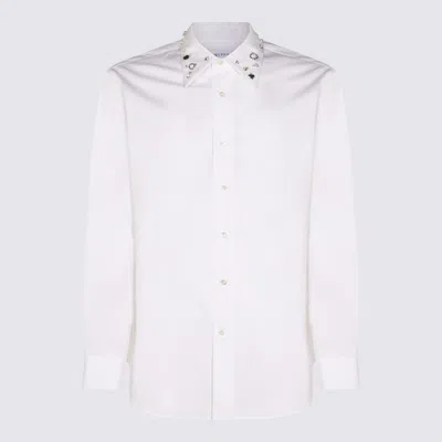 Alexander Mcqueen Embellished Collar Long Sleeves Shirt In White
