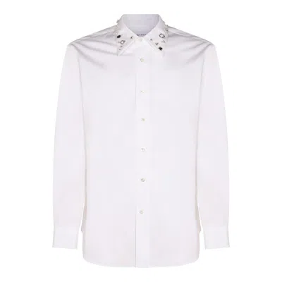 Alexander Mcqueen Embellished Collar Long Sleeves Shirt In White