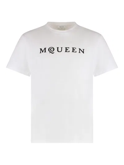 ALEXANDER MCQUEEN WHITE COTTON SHORT-SLEEVED T-SHIRT ALEXANDER MCQUEEN