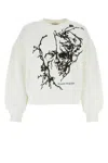 Alexander Mcqueen Boxy Cherry Blossom Skull Sweat In White
