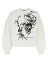 Alexander Mcqueen Boxy Cherry Blossom Skull Sweat In White