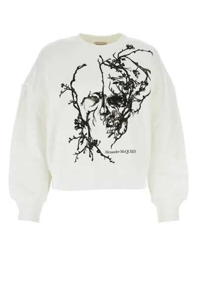 ALEXANDER MCQUEEN ALEXANDER MCQUEEN WHITE COTTON SWEATSHIRT