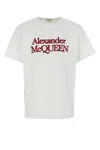 Alexander Mcqueen Loose Fit Cotton T-shirt With Crew Neck And Lateral Slits