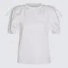 Alexander Mcqueen Wrap Sleeved Round Hem Shirt In White