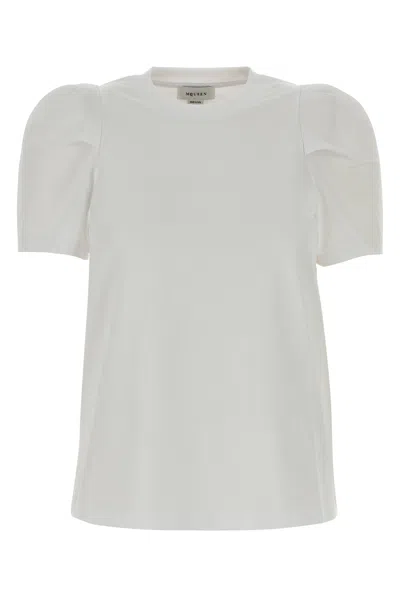 Alexander Mcqueen Cotton T-shirt With Crew Neck And Puff Sleeves In White