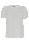 Alexander Mcqueen Cotton T-shirt With Crew Neck And Puff Sleeves In White