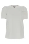 Alexander Mcqueen Cotton T-shirt With Crew Neck And Puff Sleeves In White