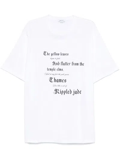 ALEXANDER MCQUEEN WHITE COTTON T-SHIRT WITH BLACK LETTERING