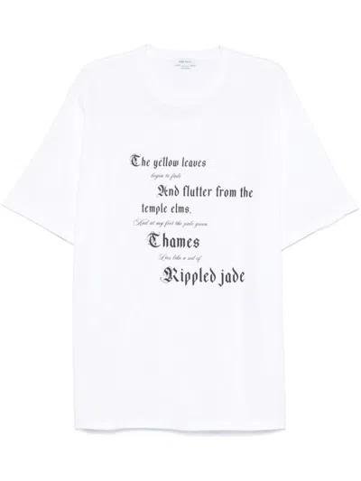 Alexander Mcqueen White Cotton T-shirt With Black Lettering