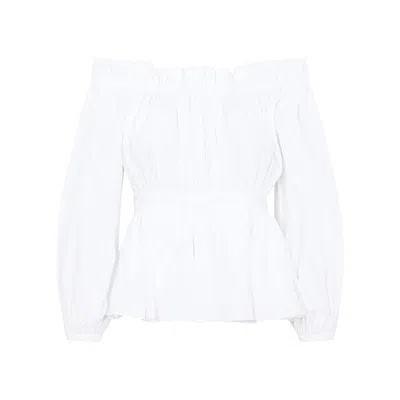 Alexander Mcqueen Woman Top White Size 8 Cotton