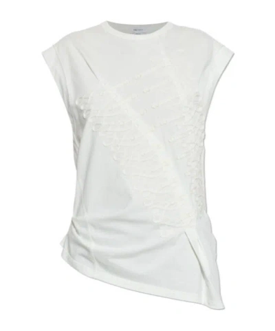 Alexander Mcqueen Sleeveless Asymmetric T-shirt In White