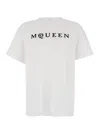 Alexander Mcqueen Logo Print Crewneck T-shirt In White