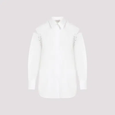 ALEXANDER MCQUEEN WHITE CUT-OUT DETAIL SHIRT