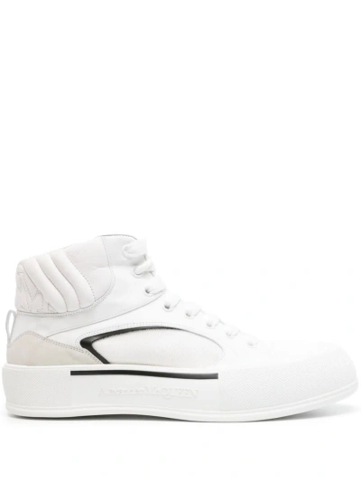 Alexander Mcqueen White High-top Leather Sneakers
