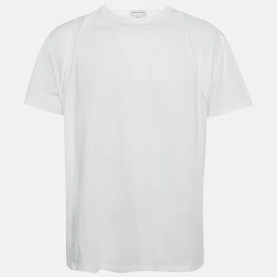 Pre-owned Alexander Mcqueen White Jersey Crewneck T-shirt M