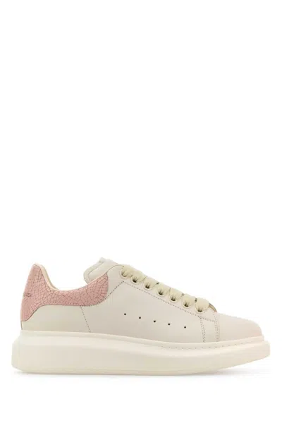 Alexander Mcqueen White Lace Up Sneakers In Neutral