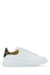Alexander Mcqueen White Oversize Sneakers With Snake Print On The Heel In Leather Man In White