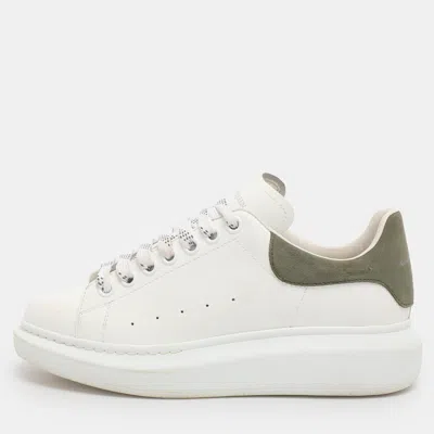 Pre-owned Alexander Mcqueen White Leather And Suede Oversized Low Top Sneakers Size 39