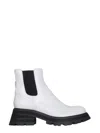 Alexander Mcqueen White Leather Boots In White