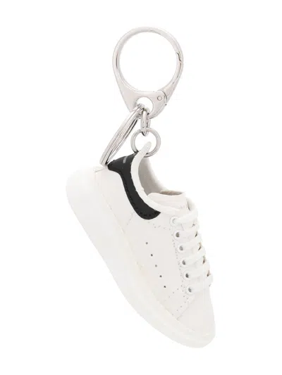 Alexander Mcqueen White Leather Key Ring