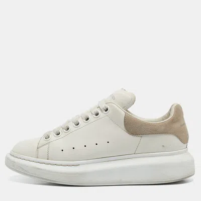Pre-owned Alexander Mcqueen White Leather Oversized Lace Up Sneakers Size 37