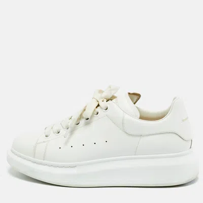 Pre-owned Alexander Mcqueen White Leather Oversized Low Top Sneakers Size 39.5